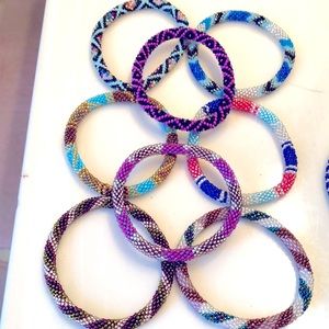 SASHKA BEADED BRACELET - HAND CROCHETED  🌸💞MAINLY, 8 inch! Three (3) for $20!